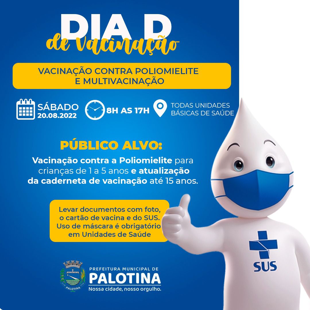 SAÚDE  Palotina promove Dia D de vacinação no sábado, (20)