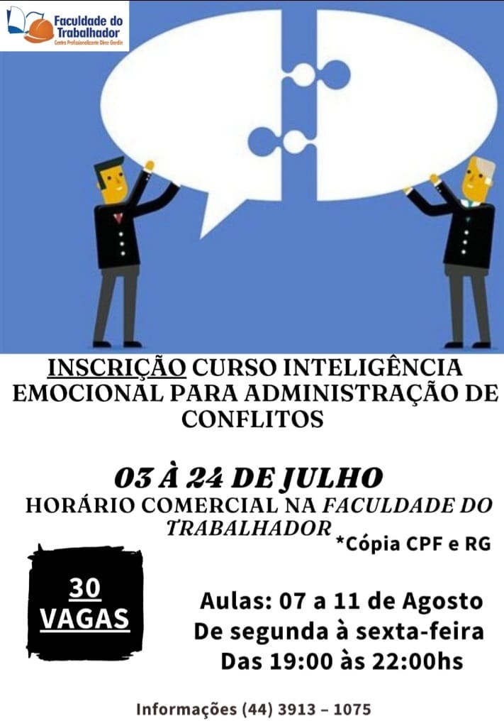 Faculdade do Trabalhador de Palotina promove curso de Inteligência Emocional para Administração de Conflitos