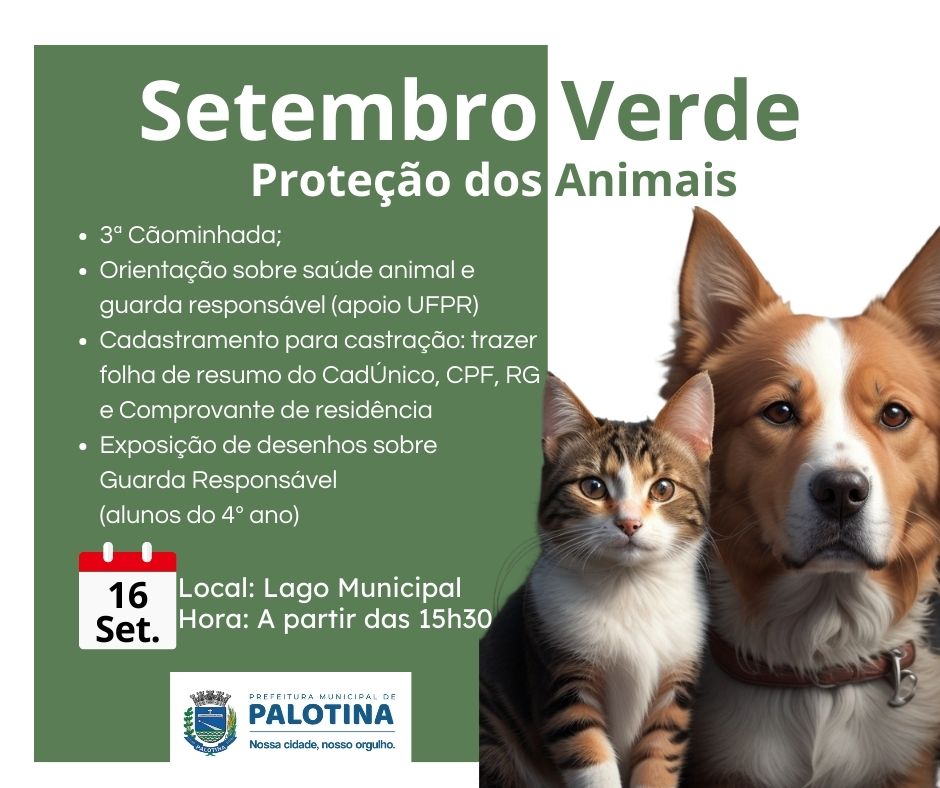 Palotina celebra o “Setembro Verde” com evento especial para os amigos de quatro patas: A 3ª Cãominhada